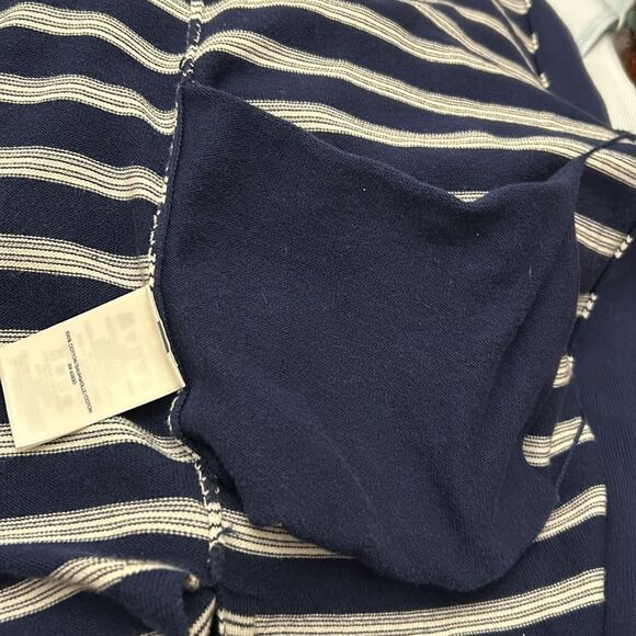 Lands End navy white striped cotton open cardigan Size S EUC - Picture 11 of 11